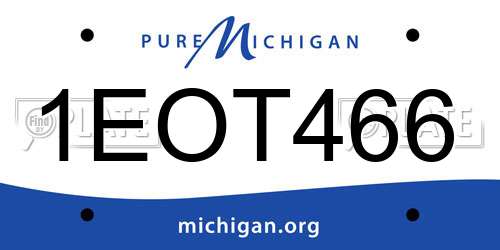 1EOT466 Michigan License Plate