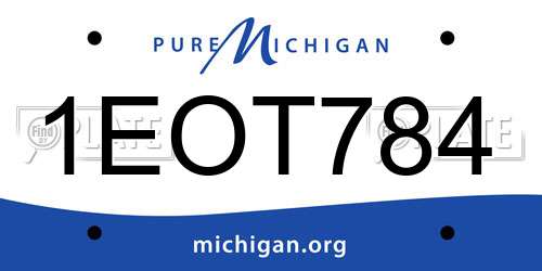 1EOT784 Michigan License Plate
