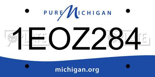 1EOZ284 Michigan License Plate