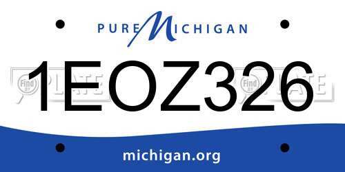 1EOZ326 Michigan License Plate