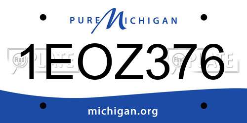 1EOZ376 Michigan License Plate