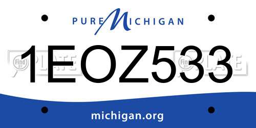 1EOZ533 Michigan License Plate
