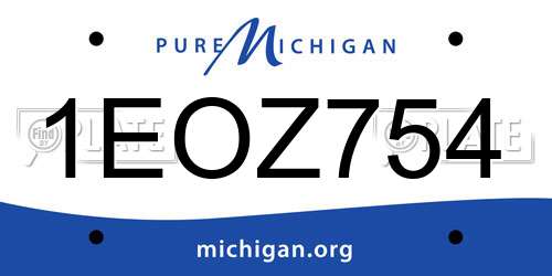 1EOZ754 Michigan License Plate