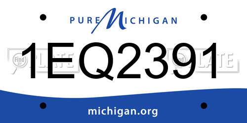 1EQ2391 Michigan License Plate