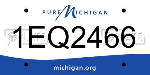 1EQ2466 Michigan License Plate