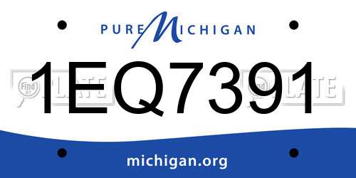 1EQ7391 Michigan License Plate