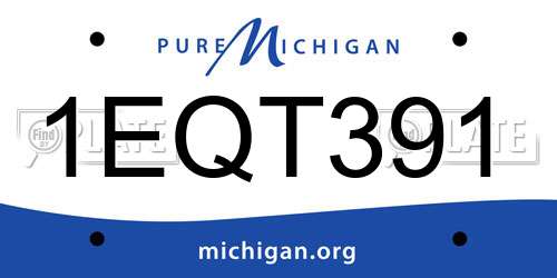 1EQT391 Michigan License Plate