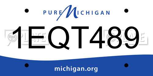 1EQT489 Michigan License Plate