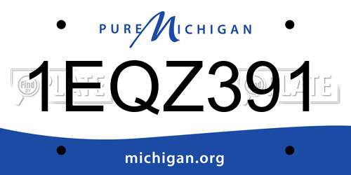 1EQZ391 Michigan License Plate