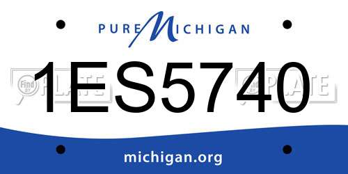 1ES5740 Michigan License Plate