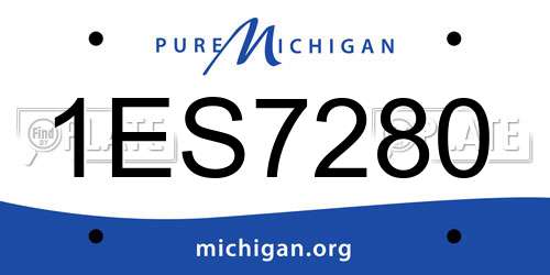 1ES7280 Michigan License Plate
