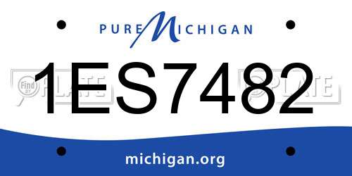 1ES7482 Michigan License Plate