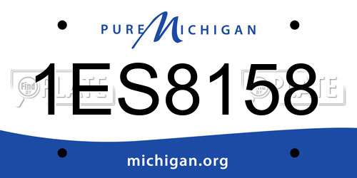 1ES8158 Michigan License Plate