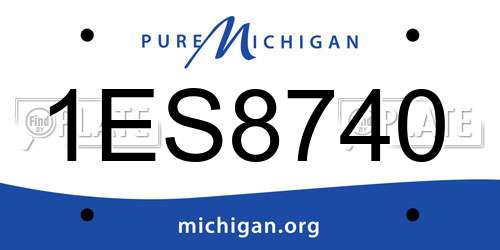 1ES8740 Michigan License Plate