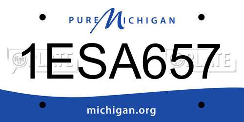 1ESA657 Michigan License Plate