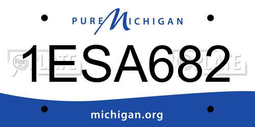 1ESA682 Michigan License Plate