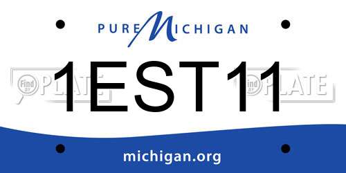 1EST11 Michigan License Plate
