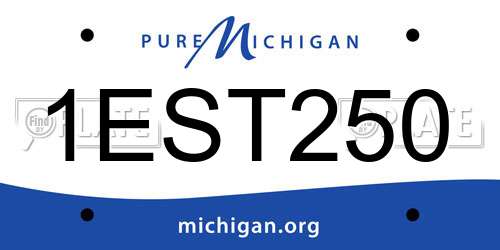 1EST250 Michigan License Plate