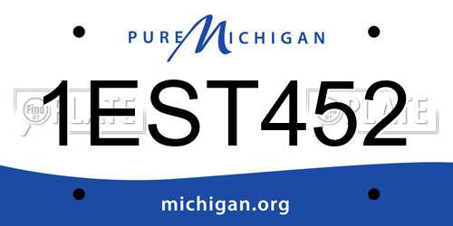 1EST452 Michigan License Plate