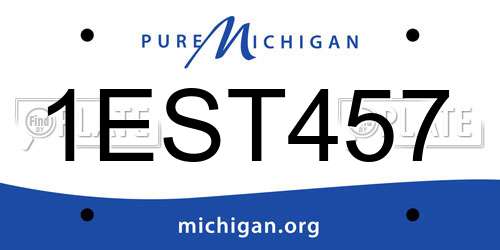 1EST457 Michigan License Plate