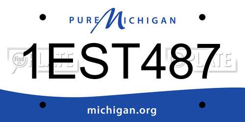 1EST487 Michigan License Plate