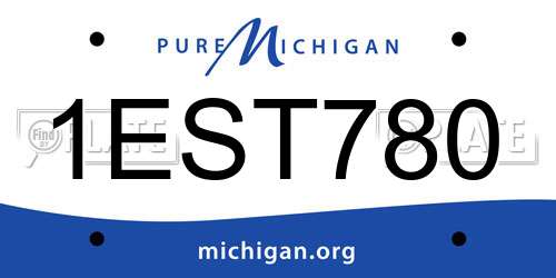1EST780 Michigan License Plate