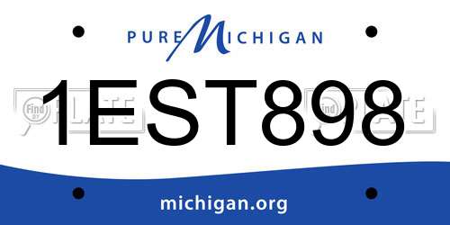 1EST898 Michigan License Plate