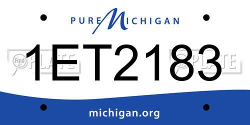 1ET2183 Michigan License Plate