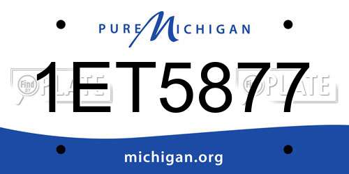 1ET5877 Michigan License Plate