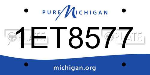 1ET8577 Michigan License Plate