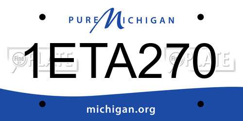 1ETA270 Michigan License Plate