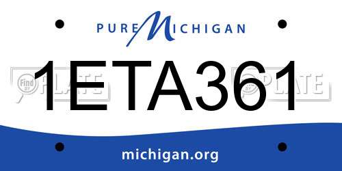 1ETA361 Michigan License Plate