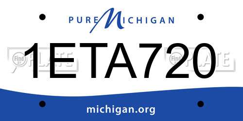 1ETA720 Michigan License Plate