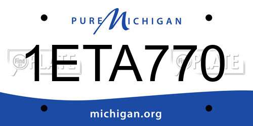 1ETA770 Michigan License Plate