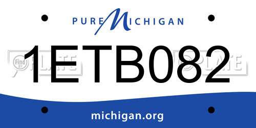 1ETB082 Michigan License Plate