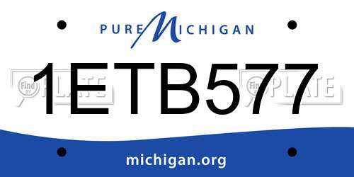 1ETB577 Michigan License Plate