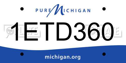 1ETD360 Michigan License Plate