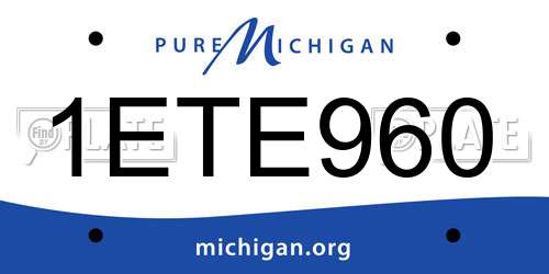 1ETE960 Michigan License Plate
