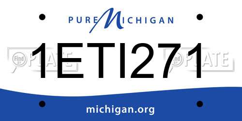 1ETI271 Michigan License Plate