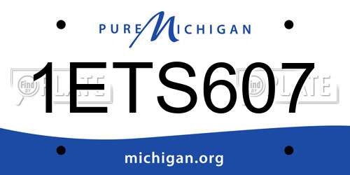 1ETS607 Michigan License Plate