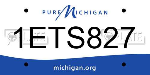 1ETS827 Michigan License Plate