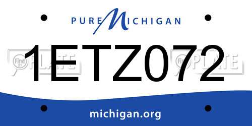 1ETZ072 Michigan License Plate