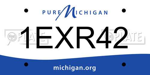 1EXR42 Michigan License Plate