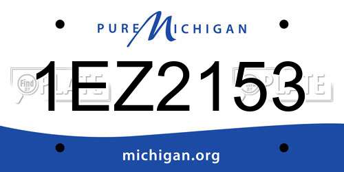 1EZ2153 Michigan License Plate