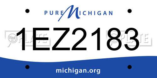 1EZ2183 Michigan License Plate