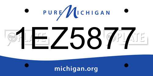1EZ5877 Michigan License Plate