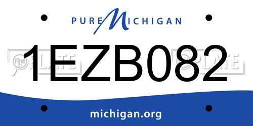 1EZB082 Michigan License Plate