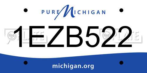 1EZB522 Michigan License Plate