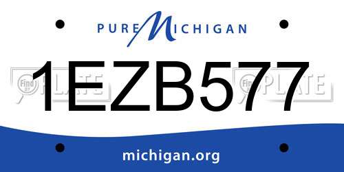 1EZB577 Michigan License Plate