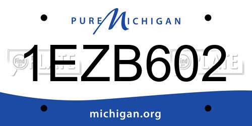 1EZB602 Michigan License Plate